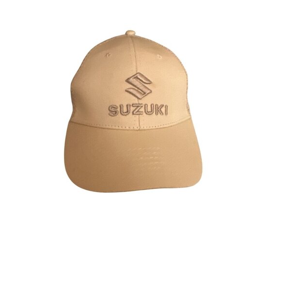 Suzuki Beige Mesh Trucker Cap With Embroidered Logo - Picture 1 of 5